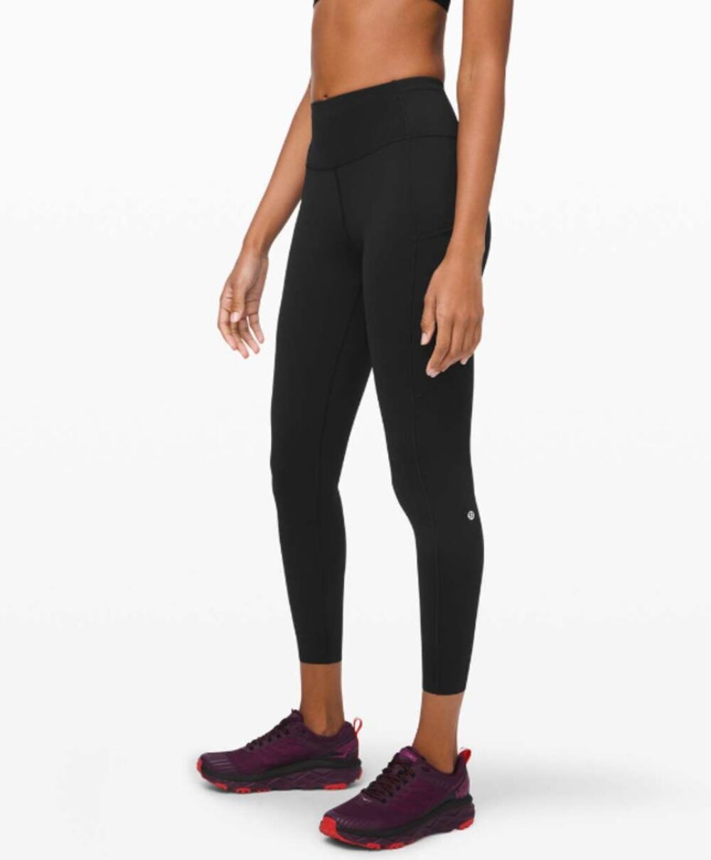 LULULEMON Women's Fast and Free High Rise Leggings Size 6 Black 25" Inseam